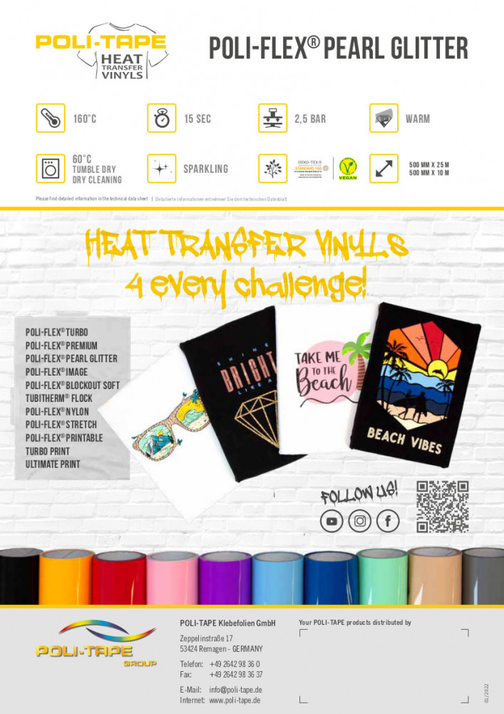 Preview: Poli-Flex Pearl Glitter Flexfolie